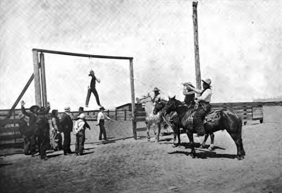 Treo cổ một tay trộm ngựa ở Oregon vào khoảng năm 1900.